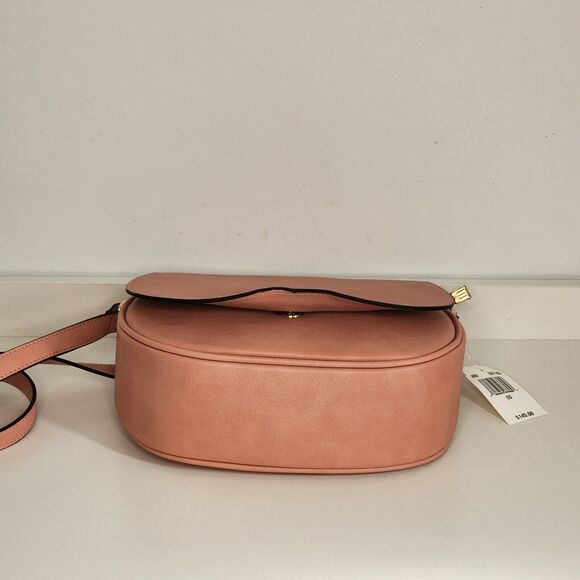 Angel Roi Morning Faux Leather Vegan Saddle Bag Cross-body Handbag Dusty Rose